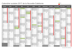 Calendrier scolaire 2017 de la Nouvelle