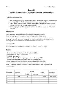 Travail 1 Logiciel de simulation de programmation en domotique