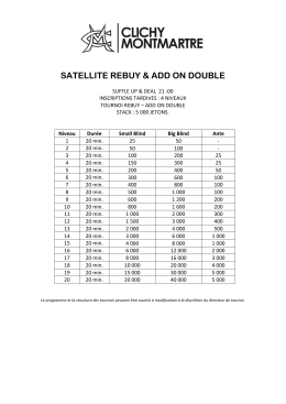 la structure détaillée du tournoi