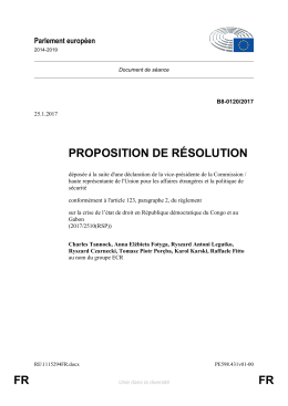 FR FR PROPOSITION DE RÉSOLUTION