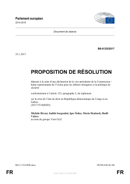 FR FR PROPOSITION DE RÉSOLUTION