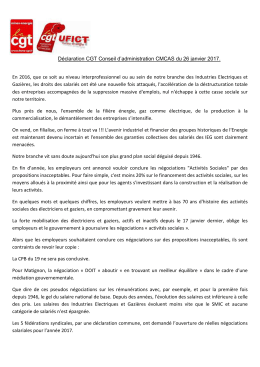 Déclaration CGT Conseil du 26/01/17