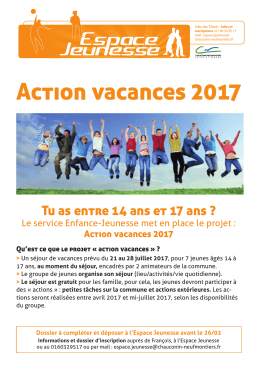 Action vacances 2017 - Chauconin Neufmontiers