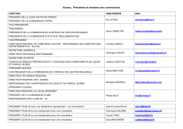 Bureau, Pr&eacute;sidents et membres des commissions