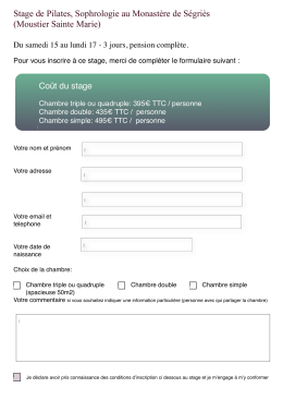 Formulaire d`inscription au stage "FUSION" Sophrologie