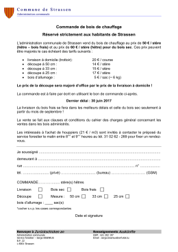 Bois de chauffage - Commune de Strassen