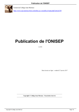 Publication de l`ONISEP