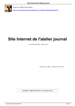 Site Internet de l`atelier journal