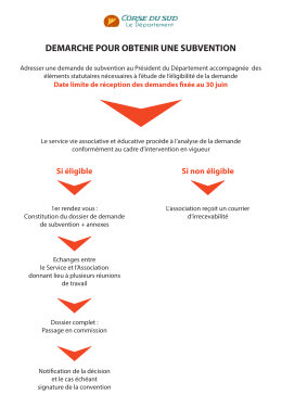 DEMARCHE POUR OBTENIR UNE SUBVENTION