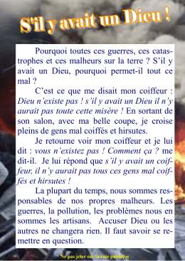 S`il y avait un Dieu