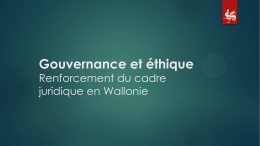 Gouvernance et &eacute;thique
