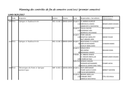Planning des contr&ocirc;les de fin de semestre 2016/2017 (premier