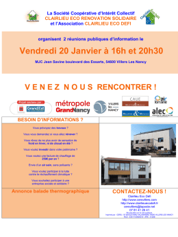 Vendredi 20 Janvier à 16h et 20h30