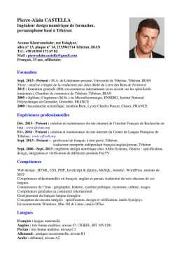 Pierre-Alain CASTELLA - Un contact avec l`Iran