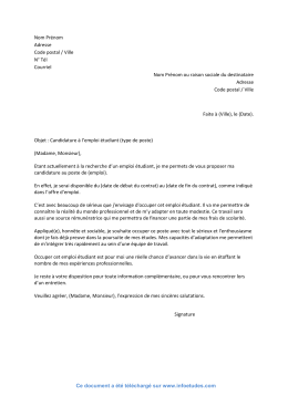 Lettre 4: Pour demander un emploi