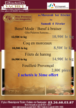 Collier d`agneau 11,50€ le kg Escalope et rôti de
