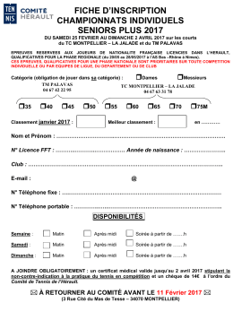 FICHE D`INSCRIPTION SENIORS + 2017 Poids