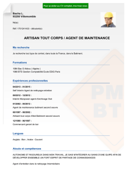 artisan tout corps / agent de maintenance