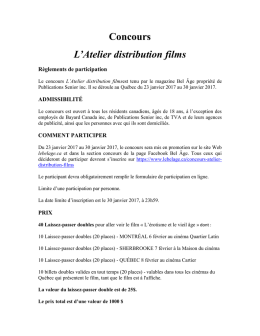 Concours L`Atelier distribution films