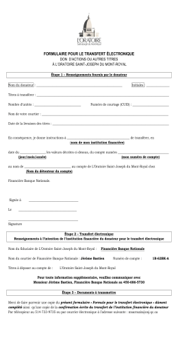 formulaire pour le transfert &eacute;lectronique - Oratoire Saint
