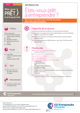 &Ecirc;tes-vous pr&ecirc;t &agrave; entreprendre ? - CCI Poitou