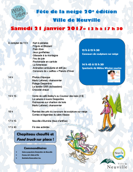 Fête de la neige 20e édition Ville de Neuville Samedi 21 janvier