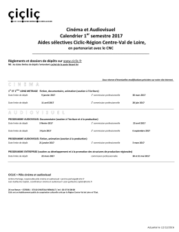 Calendrier commissions ciné audio (1er semestre 2017