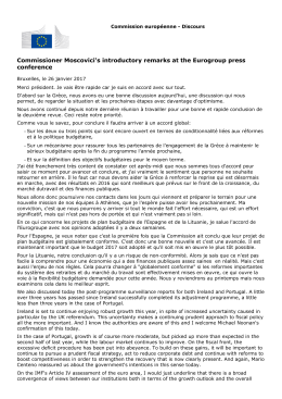 Commissioner Moscovici`s introductory remarks at the