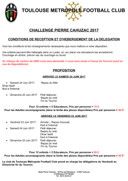 fiche jointe - Toulouse M&eacute;tropole Football Club