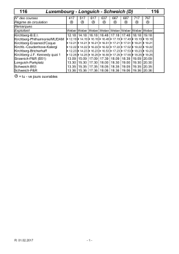 Horaire de la ligne 116
