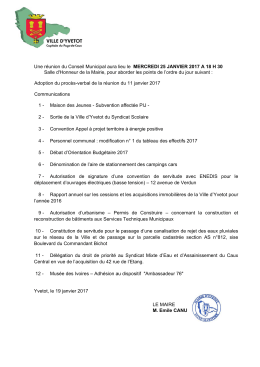 T&eacute;l&eacute;charger ici l`ordre du jour de la s&eacute;ance du