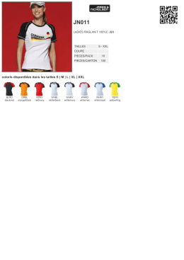coloris disponibles dans les tailles S | M | L | XL | XXL