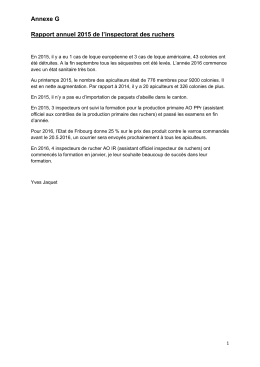 AD16-G - FFA-Rapport annuel de l`inspectorat 2015