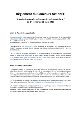 Réglement du jeu «Action EE»