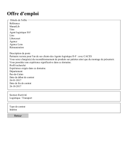 Offre d`emploi