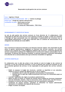 Responsable du pôle gestion des services communs