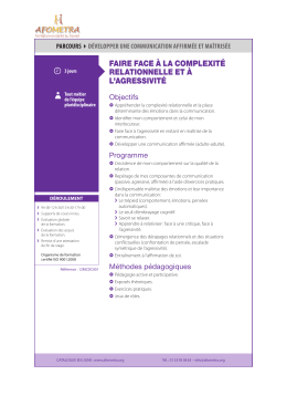 faire face a la complexite relationnelle et a l`agressivite