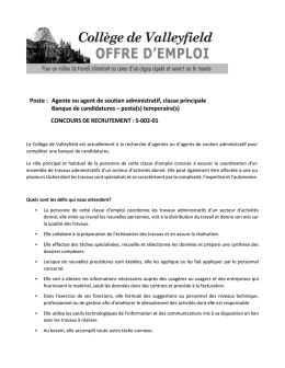 Poste : Agente ou agent de soutien administratif