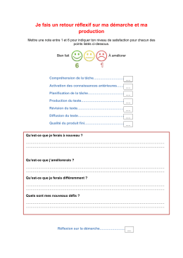 Je fais un retour r&eacute;flexif sur ma d&eacute;marche et ma production