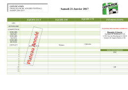 Convocations Coupe/Challenge U15