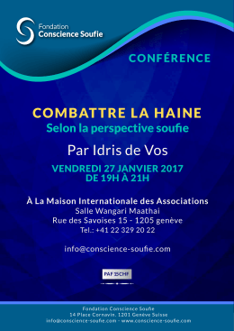 Affiche Geneve 27Jan2017 A4 - fondation conscience soufie