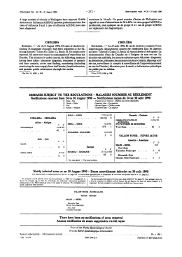 DISEASES SUBJECT TO THE REGULATIONS