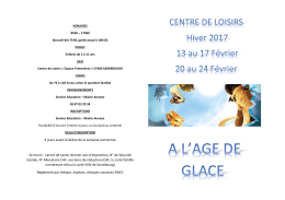 Centres de loisirs février 2017