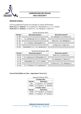 COMPOSITION DES POULES SALLE 2016/2017