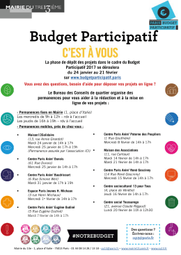 Budget Participatif - Les Conseils de quartier de Paris 13ème