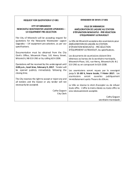 REQUEST FOR QUOTATION # 17-001 CITY OF MIRAMICHI