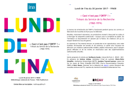 &laquo; Ceci n`est pas l`ORTF ! &raquo; Tr&eacute;sors du Service de la Recherche