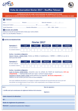 Les fiches de réservation papier sont ici!