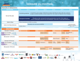 horaire du festival - Festival Feu et Glace