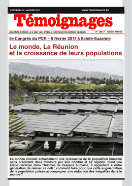 Le monde, La Réunion et la croissance de leurs